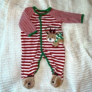 My first Christmas footie pajamas